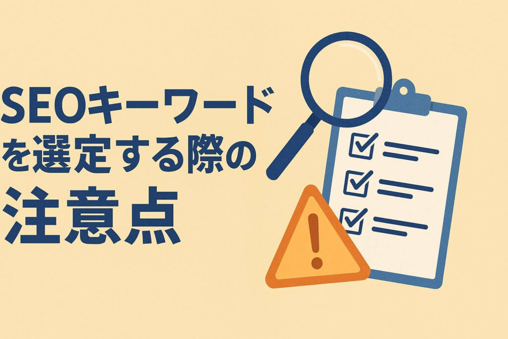 SEOキーワードを選定する際の注意点の画像